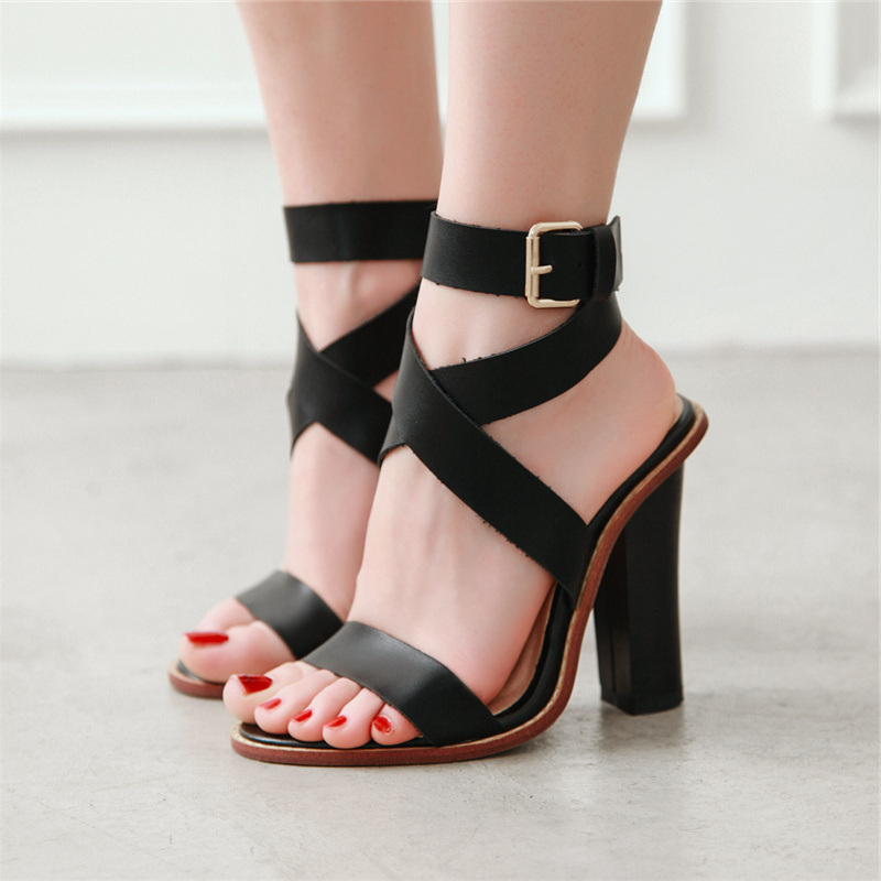 Ankle Strap Attachment - Женские сандалии-гладиаторы, летняя обувь на высоком