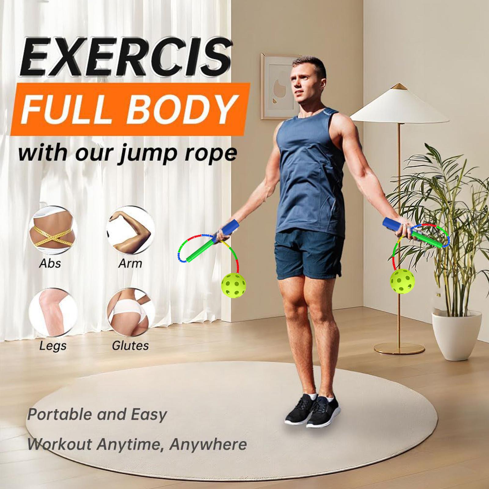 Home Gym No Equipment - Скакалка со скакалкой и беспроводным мячом,