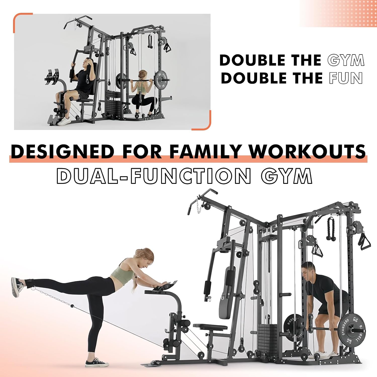 Двухстанционный тренажер Смита – обзор и цена Home Gym All In One